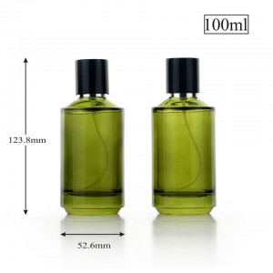 MUB Empty Oliver Green Thick Cylinder 100ml Crimp Glass Perfume Bottle Round Easy Crimpless Parfum Bottle