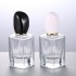 MUB High Quality 30ml Square Clear Glass Spray Bottle Empty Refillable Screw Neck Glass Perfume Bottles With Black/White Cap