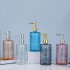 MUB 16OZ Round 500ml Transparent Glass Soap Dispenser Foaming Bottle Empty Lotion Pump Glass Bottle With Plate Metallic Pump