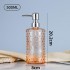 MUB 16OZ Round 500ml Transparent Glass Soap Dispenser Foaming Bottle Empty Lotion Pump Glass Bottle With Plate Metallic Pump