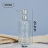 MUB 16OZ Round 500ml Transparent Glass Soap Dispenser Foaming Bottle Empty Lotion Pump Glass Bottle With Plate Metallic Pump