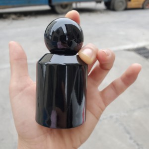 MUB Empty Cylinder Round 30ml Crimp Perfume Glass Bottle Luxury Black Clamp Perfume Bottle