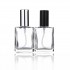 MUB 15ml Square Clear Refillable Acrylic Cap Glass Perfume Bottle Aluminum Pump Spray Glass Bottles