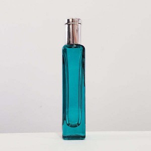 MUB new design 15ml Clear Square Glass Perfume Bottle Colored Crimp Glass Spray Perfume Bottle