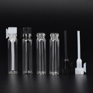 MUB mini test tube 1ml 2ml glass sample bottles with plastic stick sample glass vials with paper card