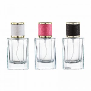 MUB Luxury Refillable Glass Bottles Customizable Logo 30ml Empty Transparent Square Perfume Glass Screw Perfume Bottle With Lid