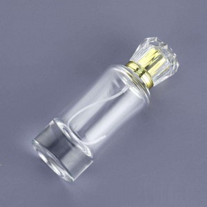 MUB Factory Wholesale Empty Round 55ml Thick Crimp Glass Perfume Bottle Cylinder Clear Parfum Bottle