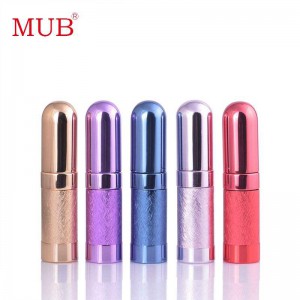 MUB High Quality 6ML Bullet Shaped Pocket Aluminum Perfume Bottle Mini Travel Refillable Perfume Spray Bottles With Atomizer