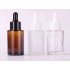 MUB Empty 30ml Flat Shoulder Round Glass Dropper Bottle Clear Frosted Amber Perfume Dropper Bottles