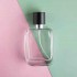 MUB Empty 50ml Luxury Pump Spray Bottles Clear Refillable Perfume Glass Bottle with Black Cover