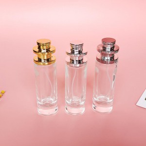 MUB Empty 30ml Spray Bottles Clear Glass Bottles Refillable Perfume Bottles with Pagoda Shape Cover