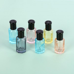 MUB Empty 3ml 6ml 10ml 12ml Color Octagonal Roller Glass Bottles Roll on Attar Glass Bottle for Essential Oil