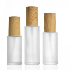 MUB Water Transfer Printing Wood Grain Cover Transparent Frosted 50ml Glass Perfume Spray Bottle