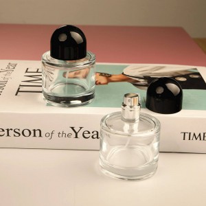 MUB Empty 50ml Luxury Clear Pump Spray Bottle Portable Perfume Glass Bottle with Ball Shape Cover